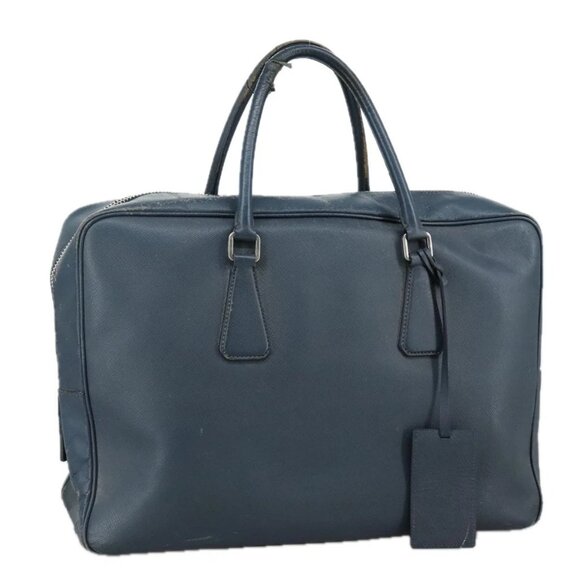 PRADA Business Bag Leather Navy Auth 102353 - Picture 1 of 16
